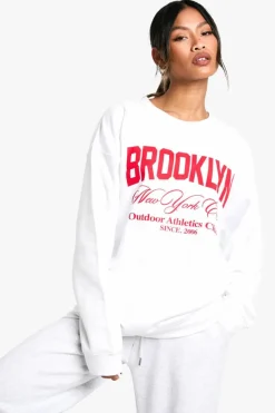 Sweatshirts|Hoodies & Sweatshirts*boohoo Brooklyn Outdoor Athletics Club Oversized Sweatshirt white