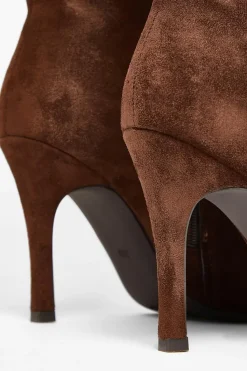 Heeled Boots*Quiz Faux Suede Heeled Boots Brown