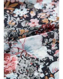 Midi Dresses*Azura Exchange Floral Allover Print Mock Neck Bodycon Long Sleeve Midi Dress Brown