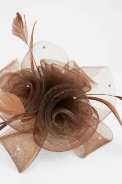 Hair Accessories*Quiz Flower Headband Fascinator Brown