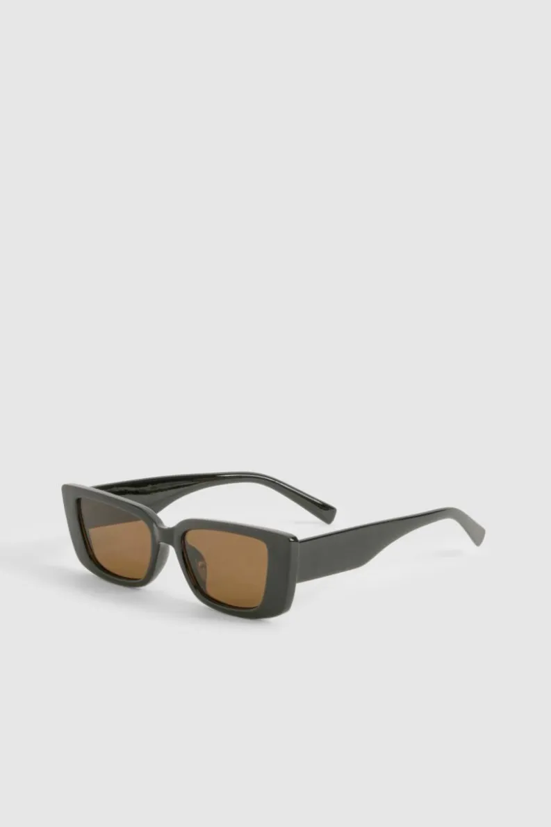 Sunglasses*boohoo Brown Lense Square Sunglasses black