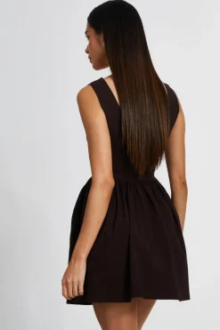 Skater Dresses*Quiz Scoop Back Skater Dress Brown