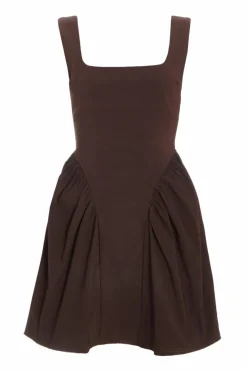 Skater Dresses*Quiz Scoop Back Skater Dress Brown