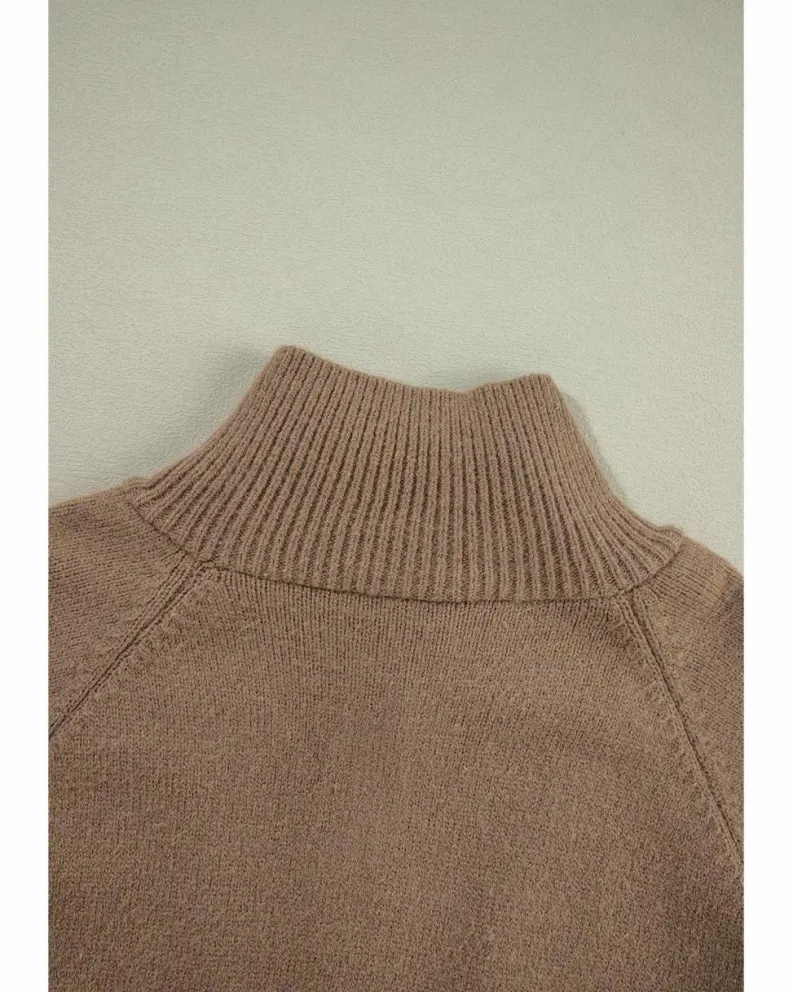 Cardigans*Azura Exchange Western Printed Ribbed Trim Collared Zip up Cardigan Brown