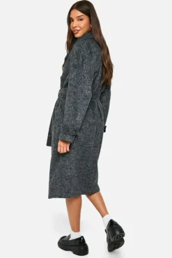 Up To 80% Off Winter Warmers|Wool Look Coats*boohoo Brushed Oversized Wool Look Coat charcoal