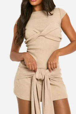 Bodycon Dresses|Mini Dresses*boohoo Brushed Rib Mini Dress stone