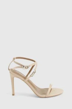 Heels*boohoo Buckle Detail Round Toe Stiletto Heels nude