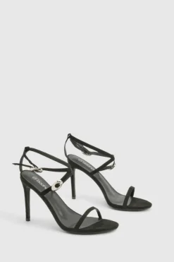 Heels*boohoo Buckle Detail Round Toe Stiletto Heels black