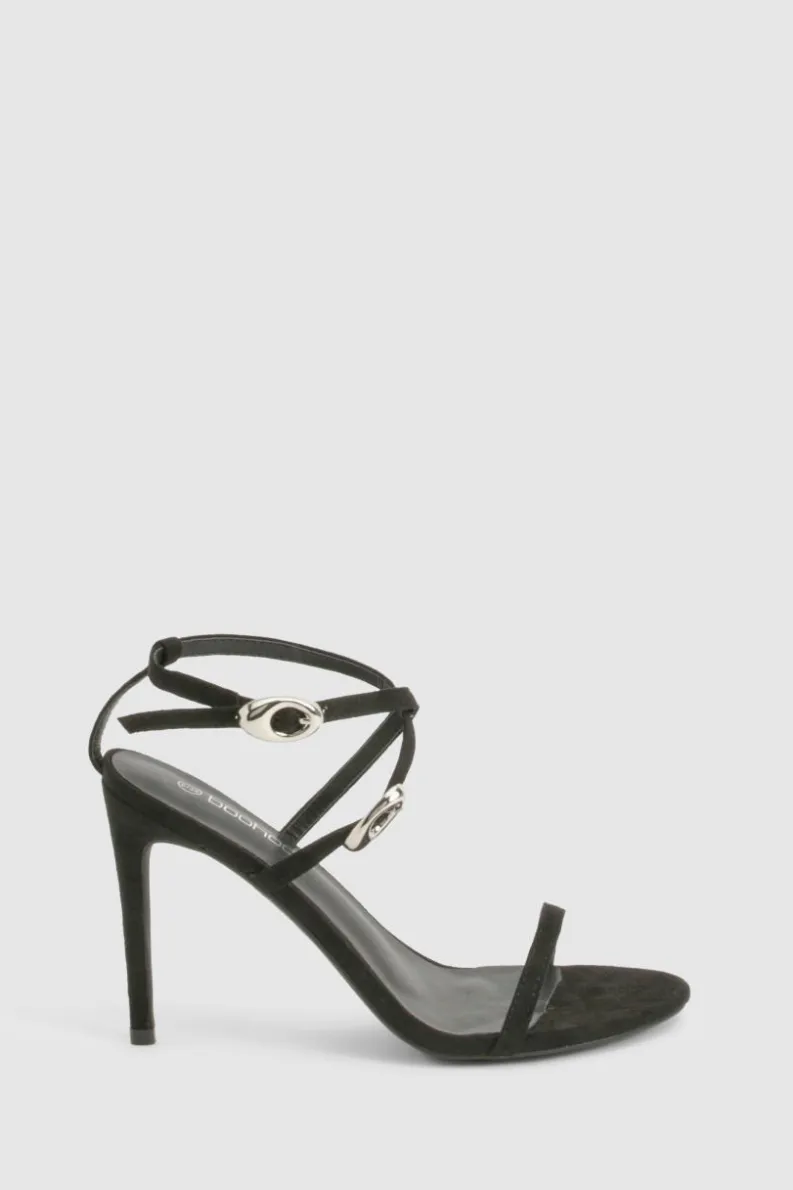 Heels*boohoo Buckle Detail Round Toe Stiletto Heels black