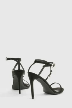 Heels*boohoo Buckle Detail Round Toe Stiletto Heels black