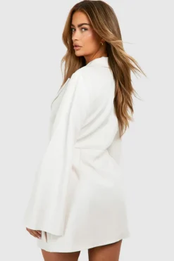 Blazer Dresses|Mini Dresses*boohoo Buckle Detail Tie Waist Tailored Blazer Dress stone