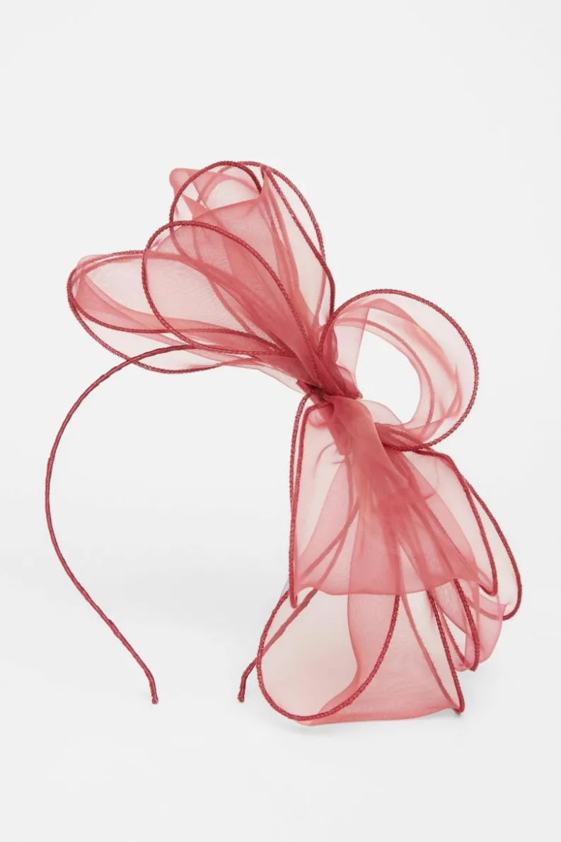 Hair Accessories*Quiz Feather Headband Fascinator Burgundy