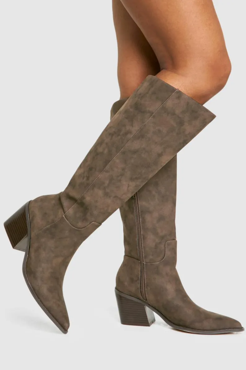 Cowboy Boots|All Boots*boohoo Burnished Pu Western Cowboy Boots brown
