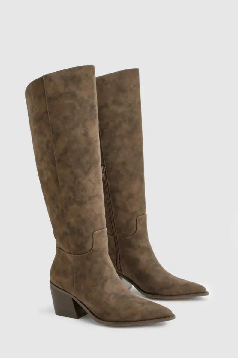 Cowboy Boots|All Boots*boohoo Burnished Pu Western Cowboy Boots brown