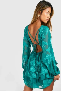 Smock Dresses*boohoo Burnout Floral Smock Dress green