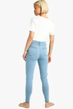 Up To 80% Off Winter Warmers|Denim*boohoo Butt Shaper High Rise Skinny Jeans light blue