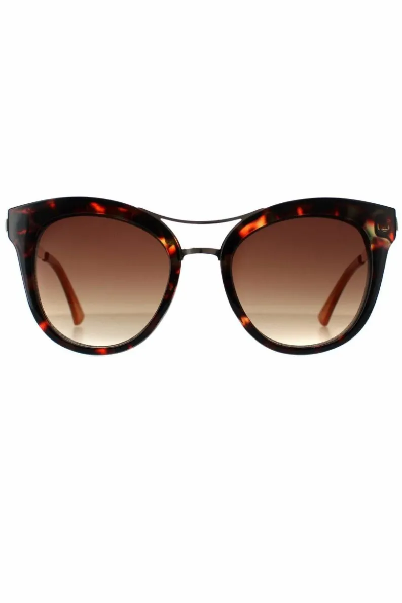 Sunglasses*Guess Butterfly Shiny Smoke Mirror GF0304 Black