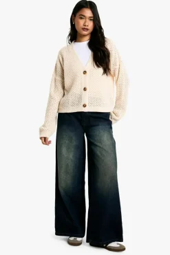 Cardigans*boohoo Button Through Cardigan cream