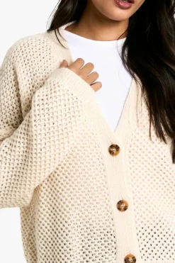 Cardigans*boohoo Button Through Cardigan cream