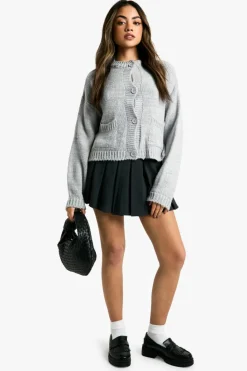 Cardigans|Up To 80% Off Winter Warmers*boohoo Button Through Soft Knit Cardigan grey