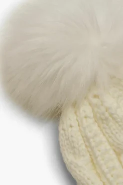Hats & Gloves|Hats & Gloves*boohoo Cable Knit Faux Pom Beanie cream