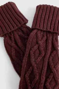 Hats & Gloves|Hats & Gloves*boohoo Cable Knit Leg Warmers mahogany