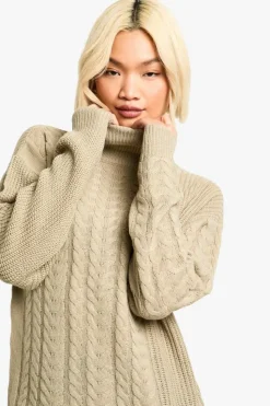 Cardigans*boohoo Cable Knitted Jumper beige