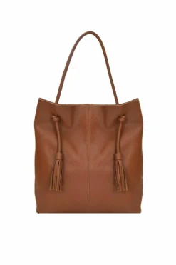 Shoulder Bags*Sostter Drawcord Leather Hobo Shoulder Bag Camel