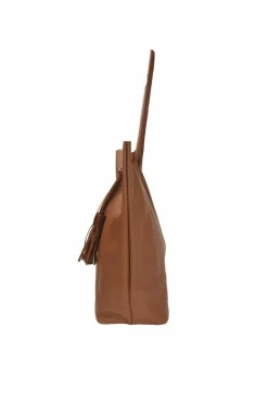 Shoulder Bags*Sostter Drawcord Leather Hobo Shoulder Bag Camel