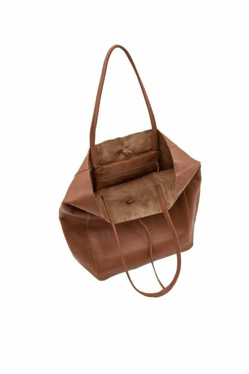 Tote Bags*Sostter Pebbled Leather Tote Shopper Camel