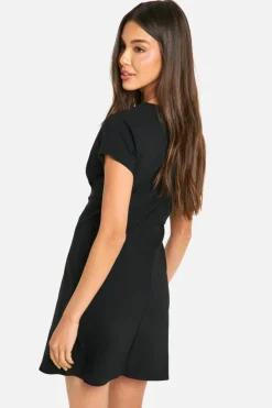 A Line Dresses*boohoo Cap Sleeve A-line Mini Dress black
