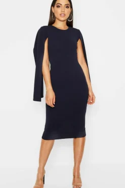 Midi Dresses*boohoo Cape Sleeve Bodycon Midi Dress Select