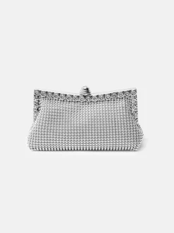 Handbags|Clutch Bags*Where's That From Caroline' Crystal Embellished Evening Clutch Bag Silver