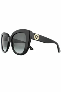 Sunglasses*Gucci Cat Eye Grey Gradient Sunglasses Black