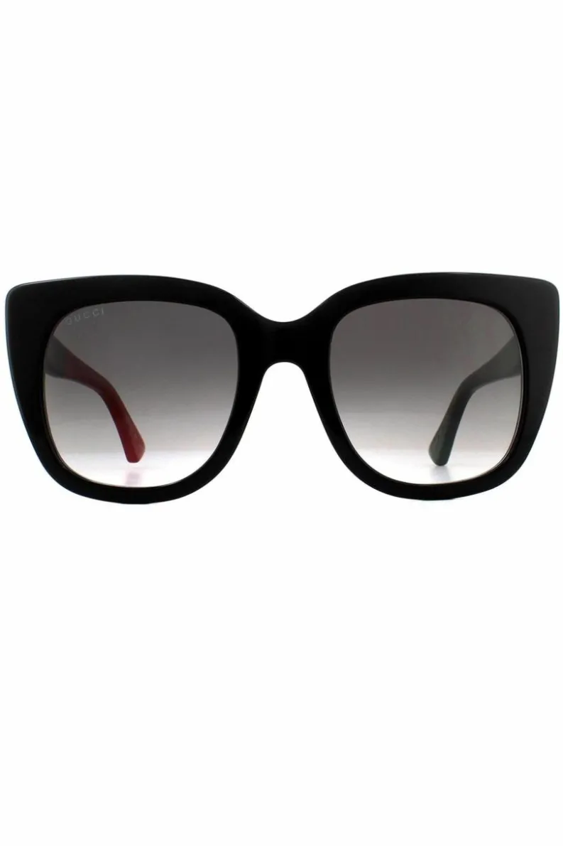 Sunglasses*Gucci Cat Eye with Red and Green Brown Gradient Sunglasses GG0163SN Black