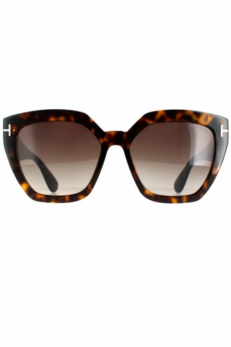 Sunglasses*Tom Ford Cat Eye Dark Havana Gradient Roviex FT0939 Phoebe Sunglasses Brown