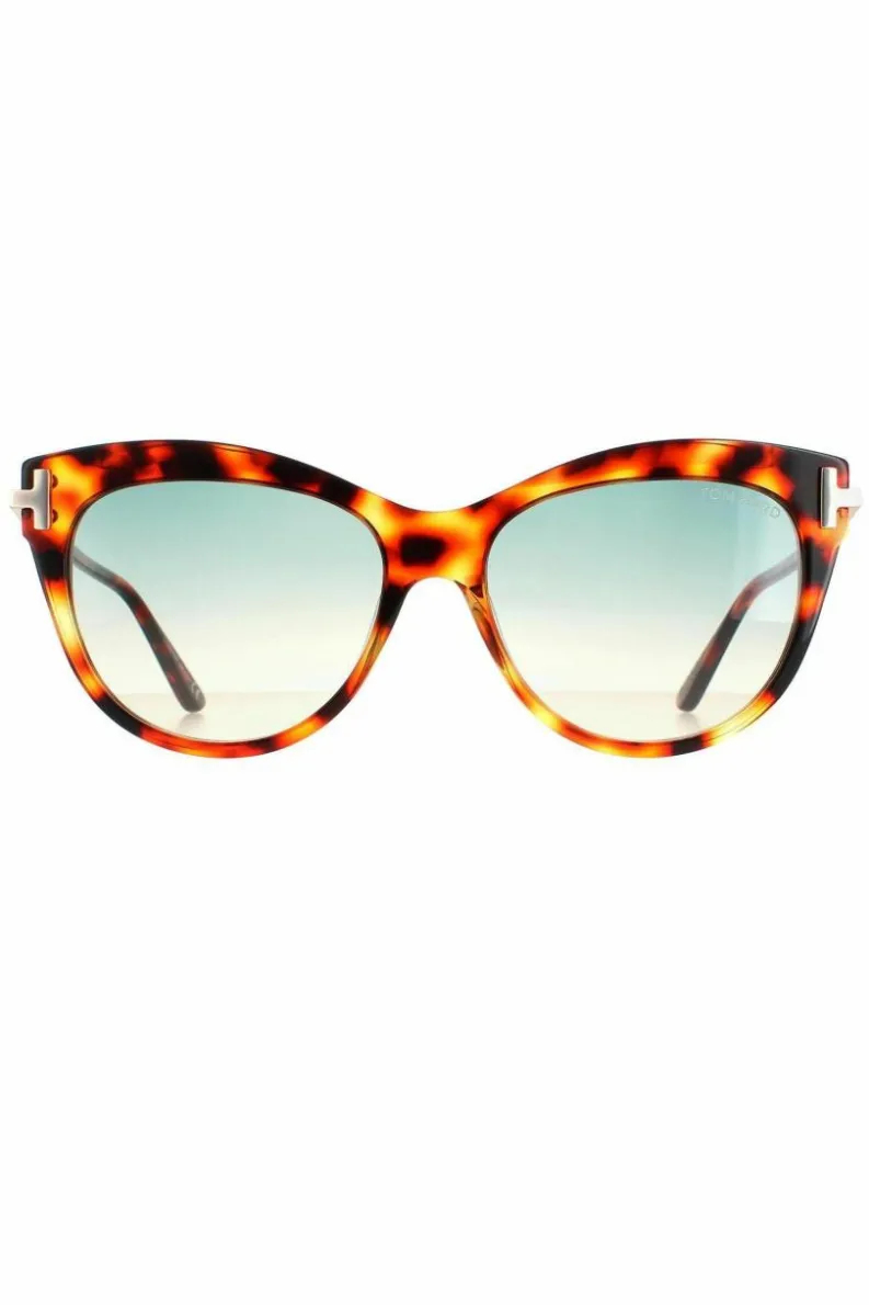 Sunglasses*Tom Ford Cat Eye Havana Green Gradient Kira FT0821 Brown