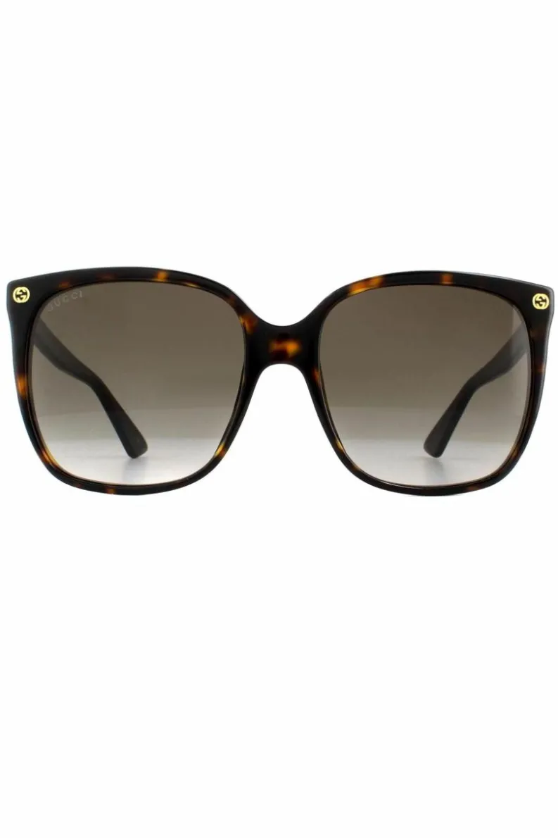 Sunglasses*Gucci Cat Eye Havana Grey Gradient Sunglasses Brown