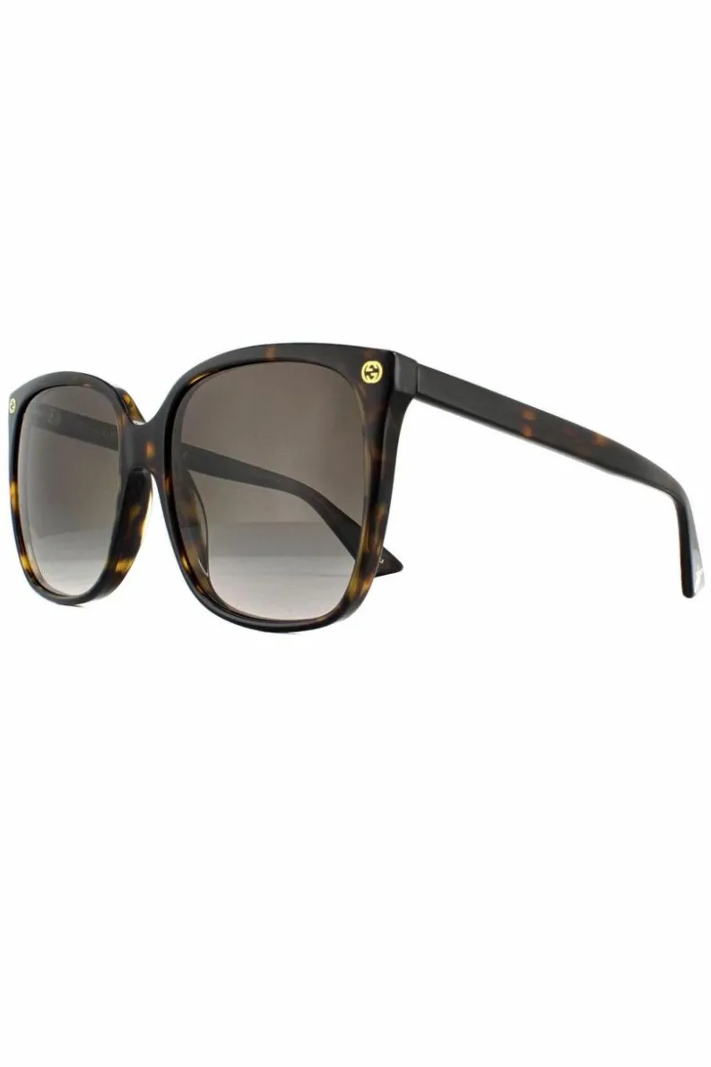 Sunglasses*Gucci Cat Eye Havana Grey Gradient Sunglasses Brown