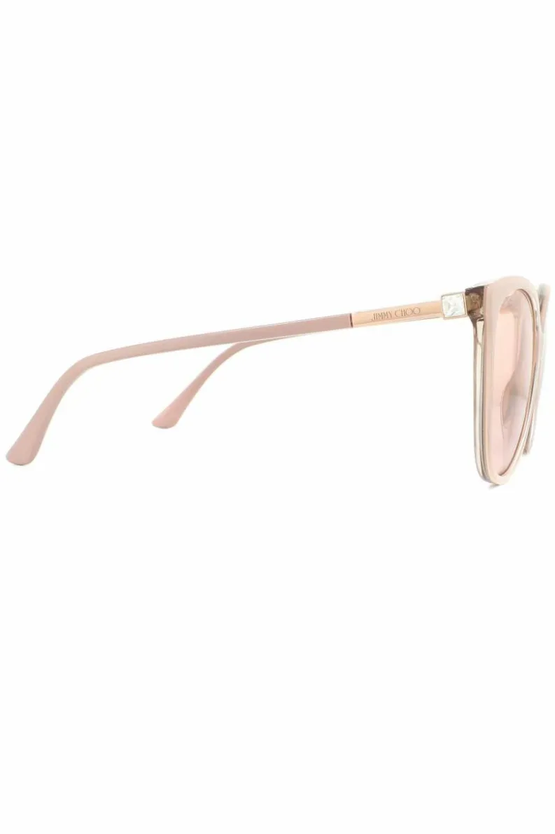 Sunglasses*Jimmy Choo Cat Eye Nude Glitter Gold Mirror Sunglasses Pink