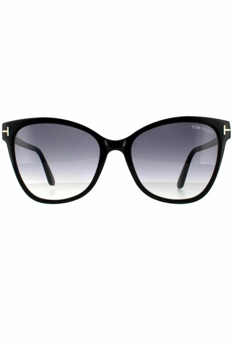 Sunglasses*Tom Ford Cat Eye Shiny Grey Gradient Black