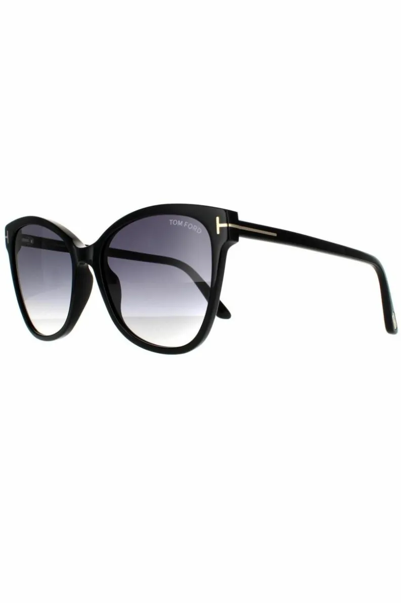 Sunglasses*Tom Ford Cat Eye Shiny Grey Gradient Black