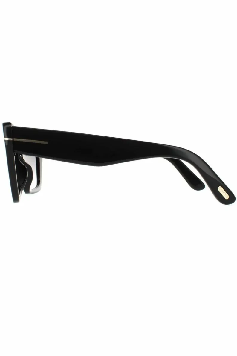 Sunglasses*Tom Ford Cat Eye Shiny Grey Smoke Gradient Black
