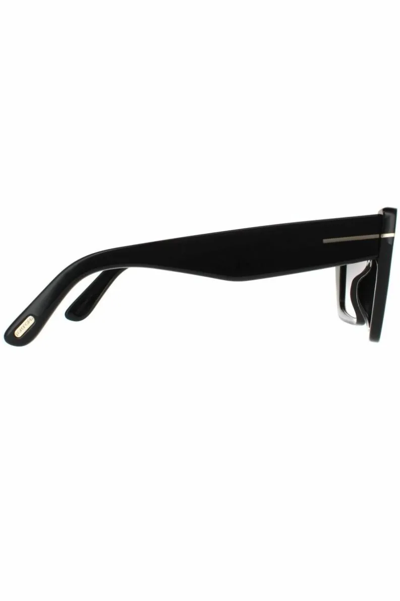 Sunglasses*Tom Ford Cat Eye Shiny Grey Smoke Gradient Black