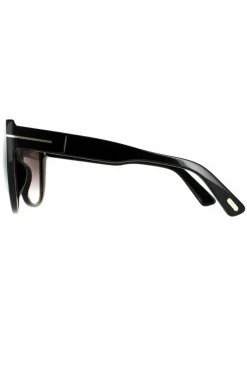 Sunglasses*Tom Ford Cat Eye Shiny Smoke Gradient FT0937 Nora Sunglasses Black