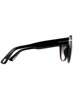 Sunglasses*Tom Ford Cat Eye Shiny Smoke Gradient FT0937 Nora Sunglasses Black