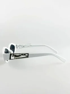 Sunglasses*SVNX Cat eye Sunglasses In With Panther Badge White