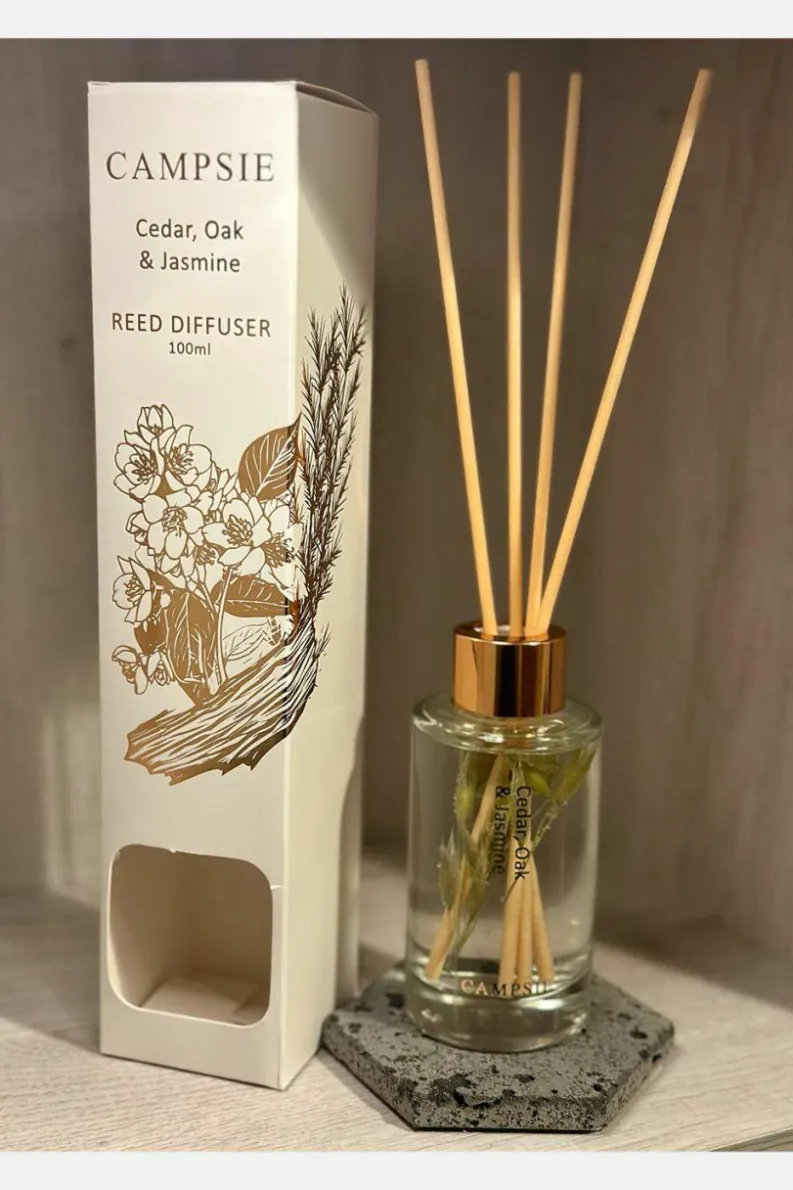 Candles & Diffusers|Candles*CAMPSIE Candles ‘Cedar Oak & Jasmine’ Reed Diffuser White