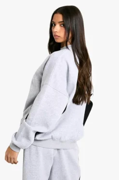 Sweatshirts|Hoodies & Sweatshirts*boohoo Championship Star Print Colour Block Oversized Sweatshirt grey marl