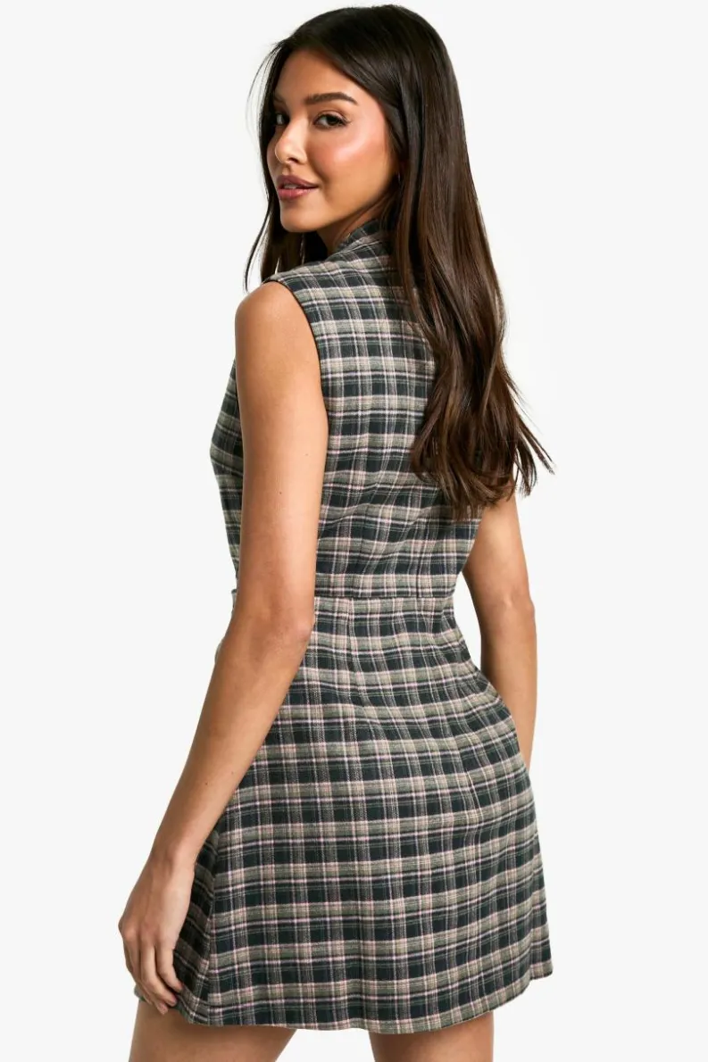 A Line Dresses|Suits & Tailoring*boohoo Check Tailored A-Line Mini Dress multi